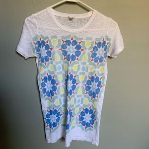Two J. CREW geometric t-shirts